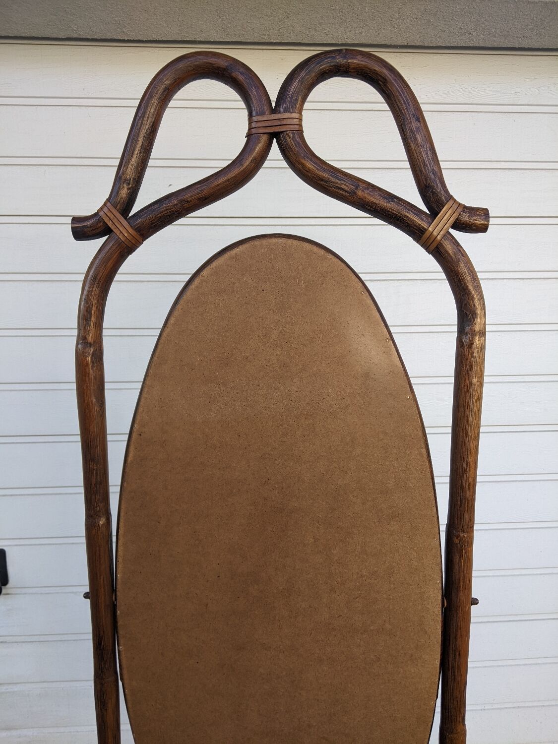 Rattan psyche mirror