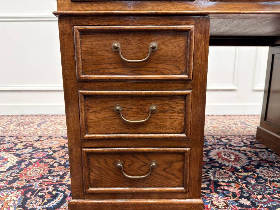 Classic English Desk with Green Inlay