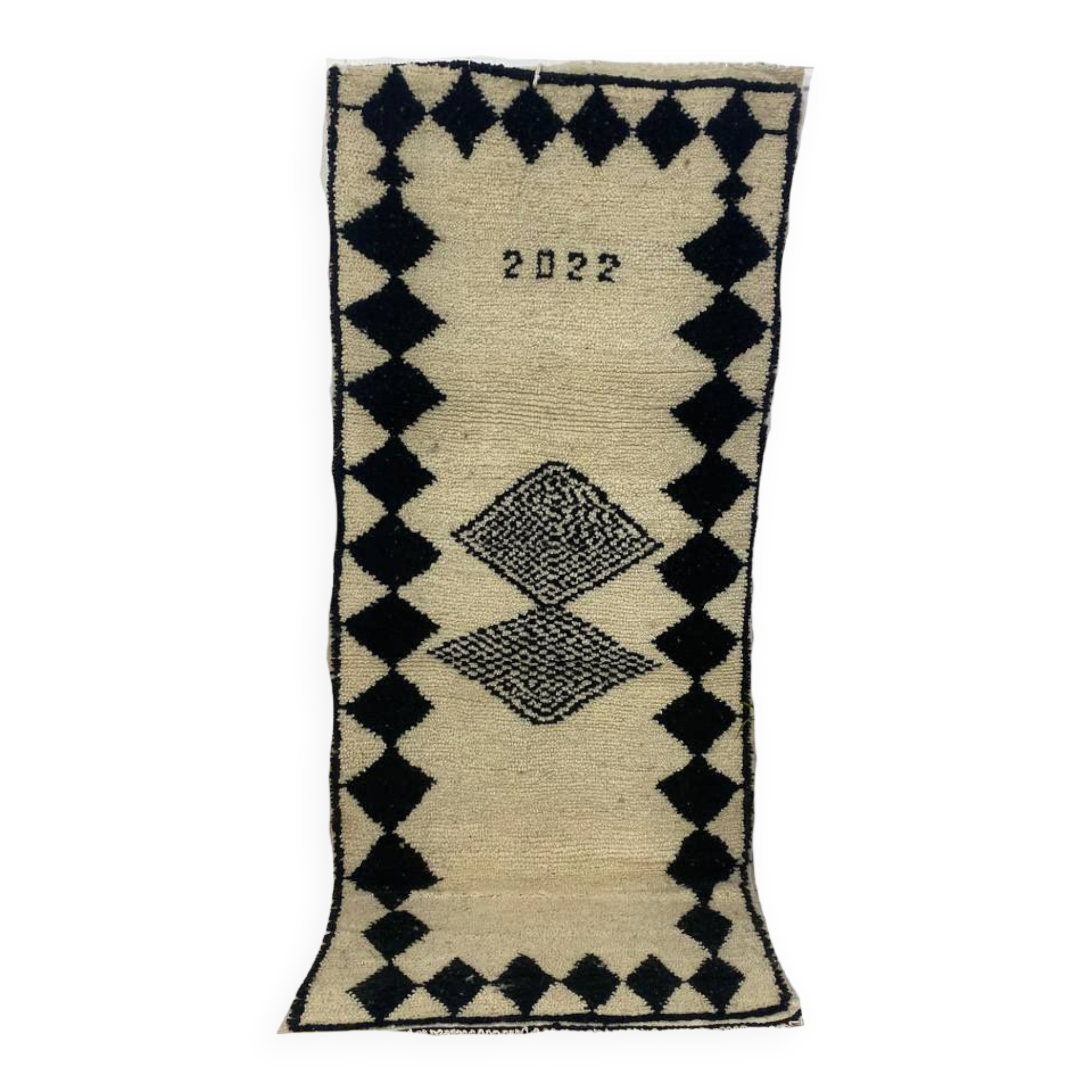 Handmade Moroccan Berber carpet 231 X 95 CM
