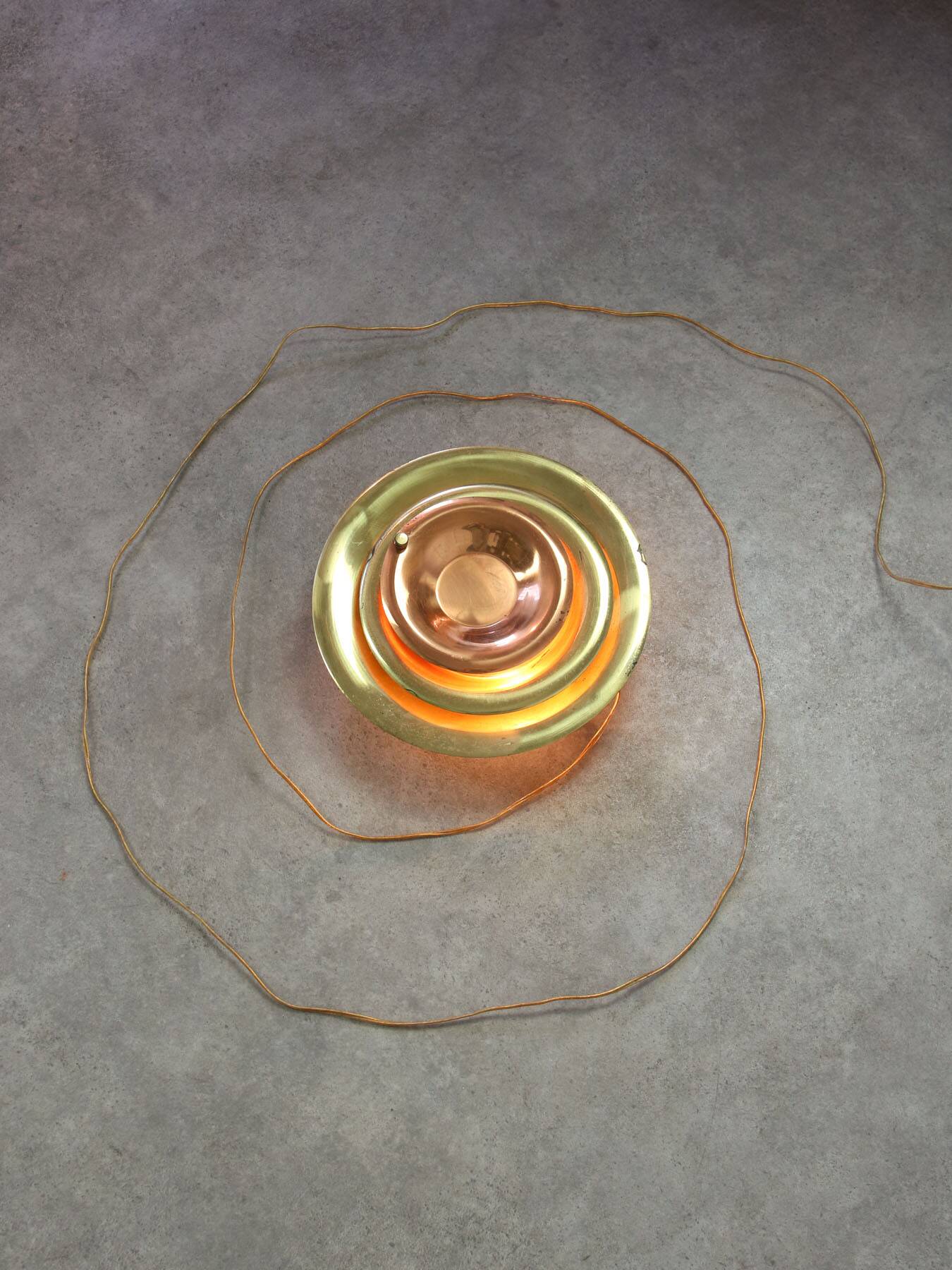 Mid-Century Cascading Wall Lamp in Brass and Copper, 1950s