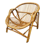 Vintage rattan armchair 70's