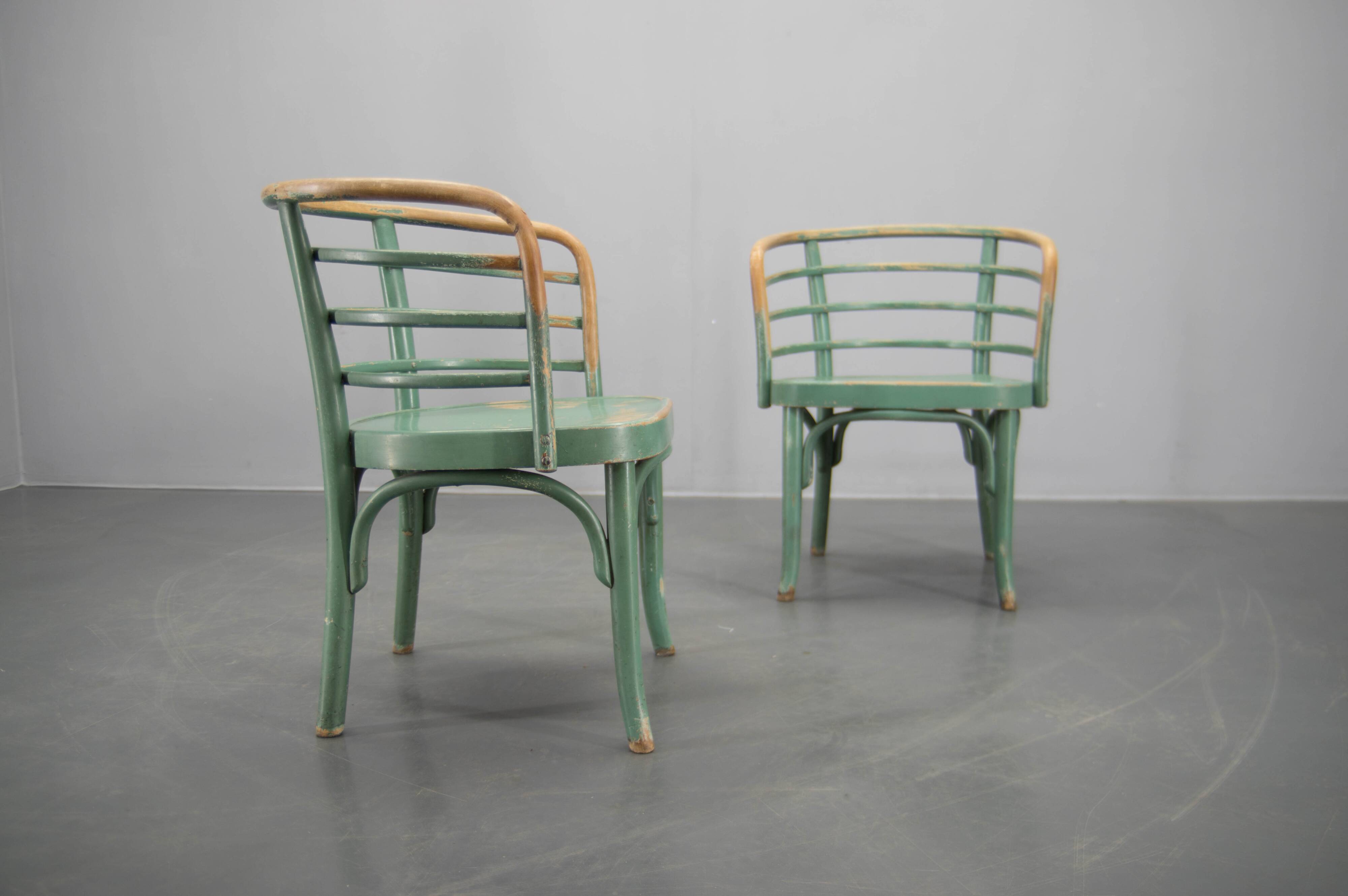 Rare Set of Two Bauhaus Armchairs B 246 by Josef Frank for Thonet, 1930s