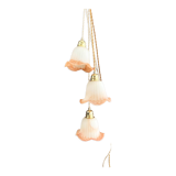 Vintage pink glass paste tulip lamp