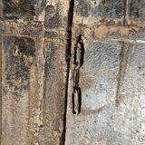 Old wooden door with frame