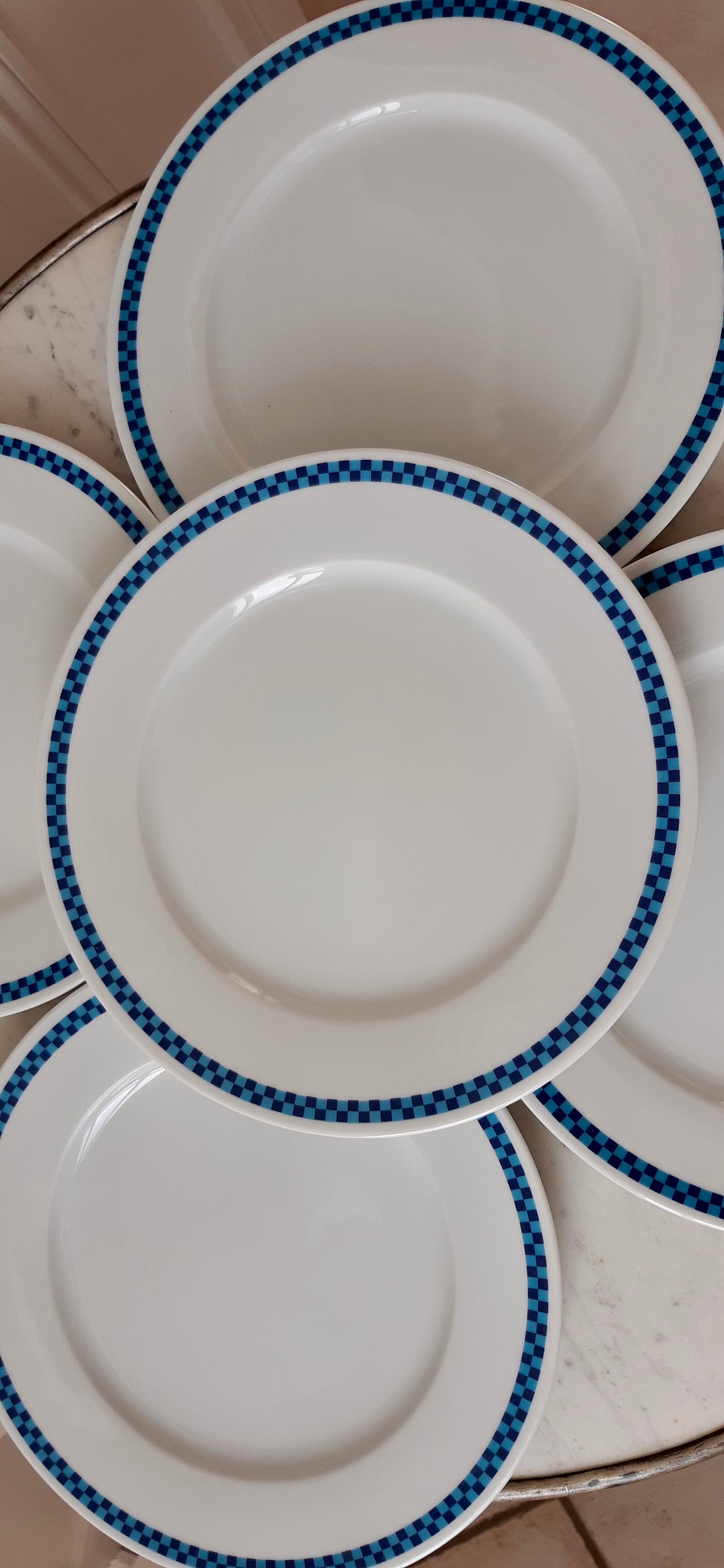 Set of 5 flat plates Lustucru vintage 1970