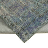 Hand-knotted oriental vintage 176 cm x 244 cm blue patchwork carpet