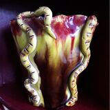 Vintage vase signed with a snake decoration