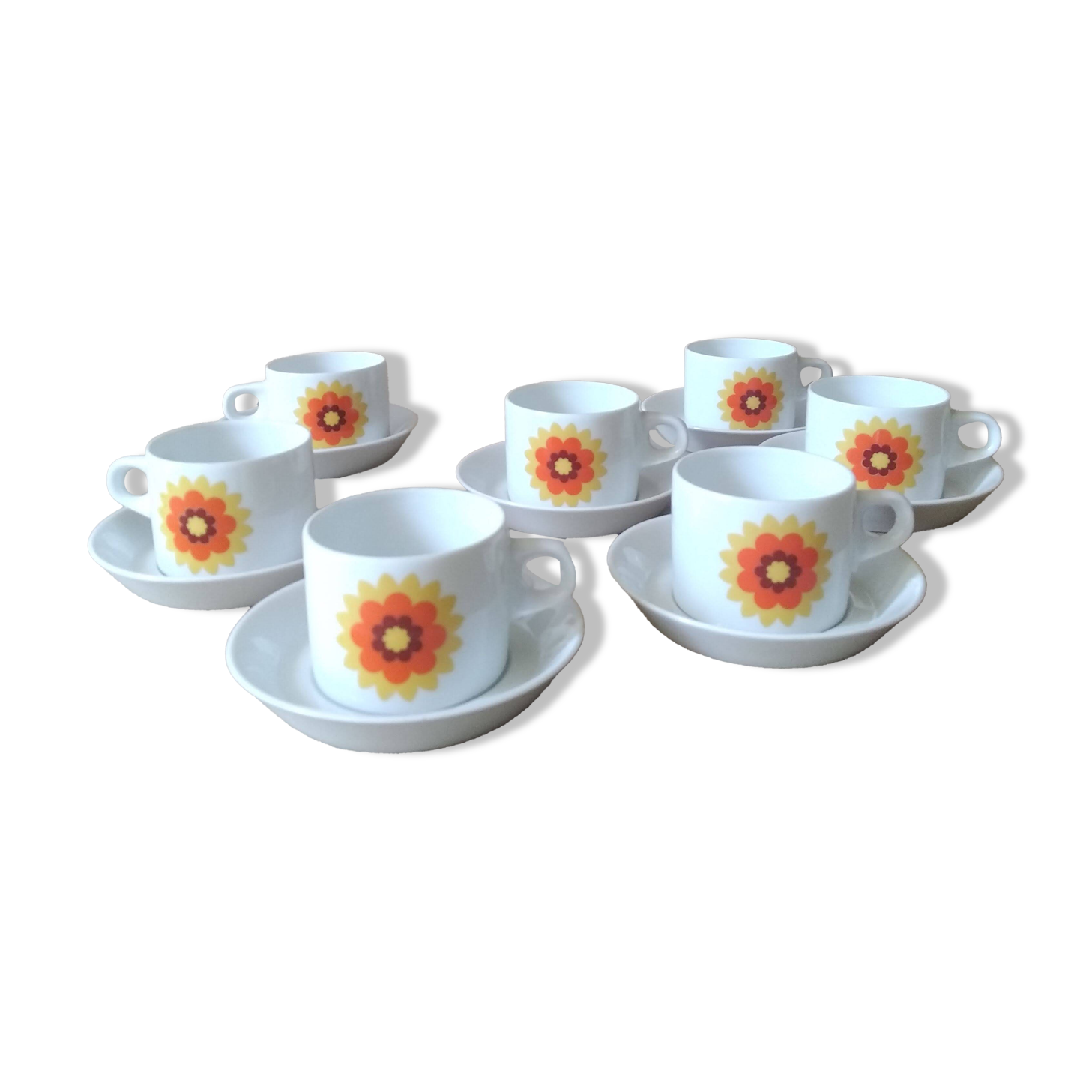 Hutschenreuther Novum Vintage Porcelain Coffee Cups * 70s * Bavaria