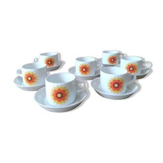 Hutschenreuther Novum Vintage Porcelain Coffee Cups * 70s * Bavaria