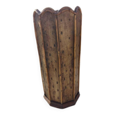 Porte-parapluie en bois et rotin