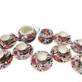 Gien earthenware tea set, peony decoration