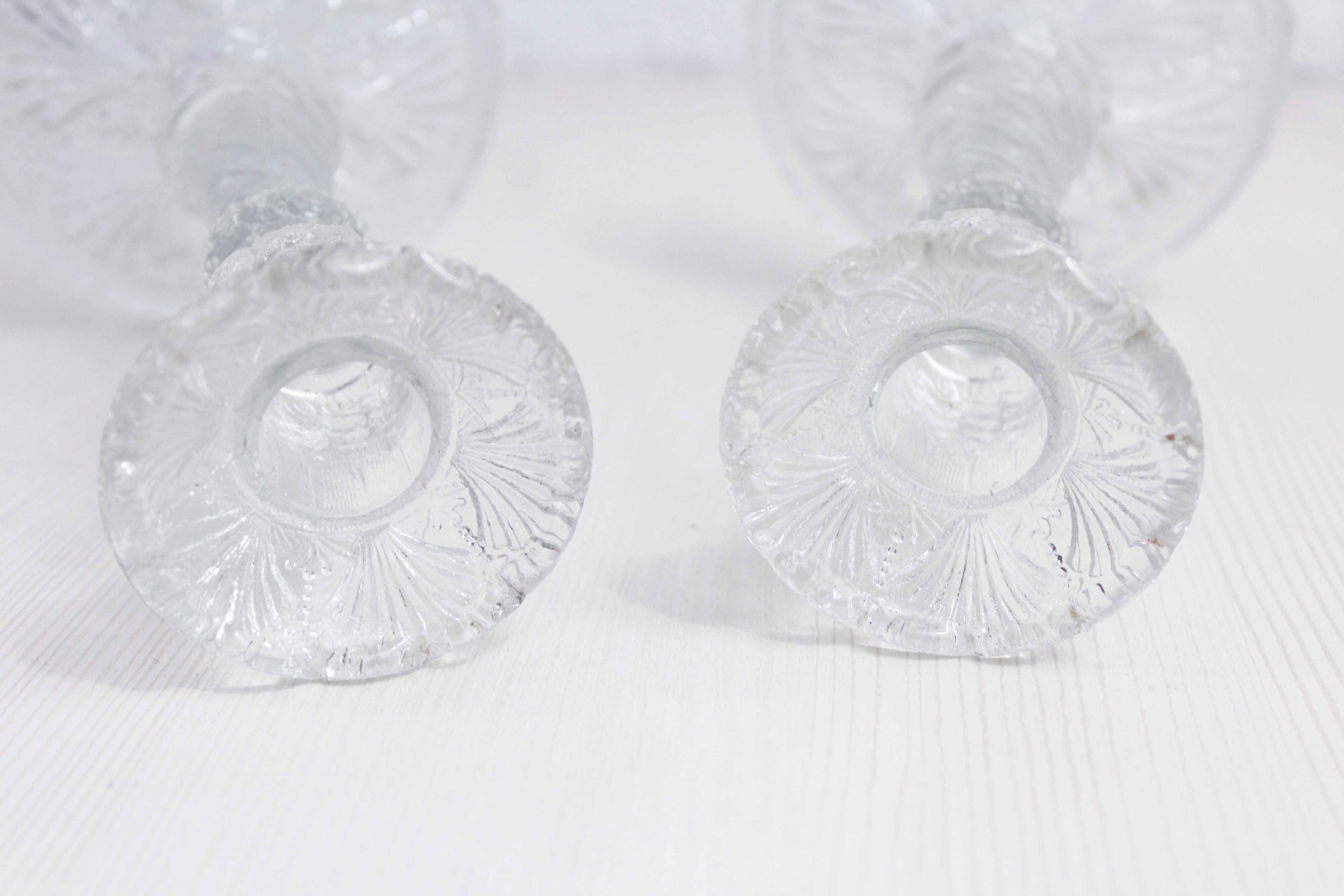 Pair of glass candlesticks