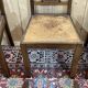 Series of 6 Art Deco chairs in mahogany and leather from the 1930s