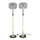 1970s Pair of Glass Brass Floor Lamps by Kamenicky Senov , Czechoslovakia