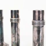 Rare set of silver plated Art deco candle holders by Christian Dior, France 1950's