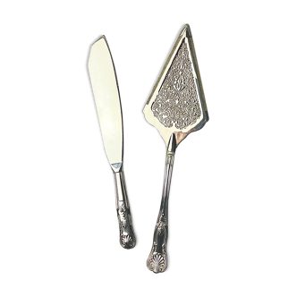 Vintage silver plated pie knife and shovel