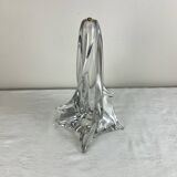 Solid glass lamp and dried flower lampshade from the 60s/70s