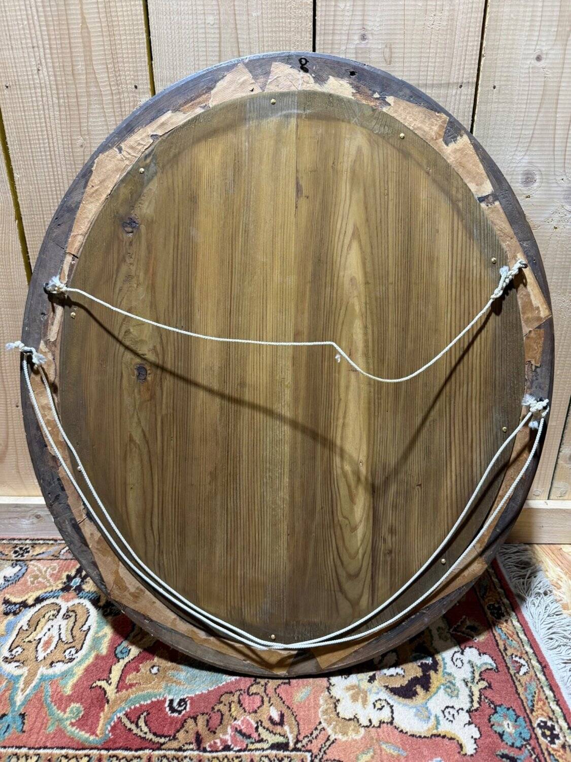 Oval mirror Napoleon III – Gilded with gold leaf – Wood and stucco