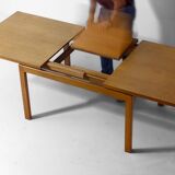Extendable 'abstracta' dining table in beech by Jos de Mey, Belgium 1960s