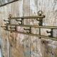 Vintage Wall Coat Rack Brass 7 Foldable Hooks #D748