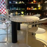 Marble dining table and steel base