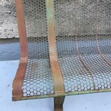 Banc de jardin métal perforé rené malaval 1950/60