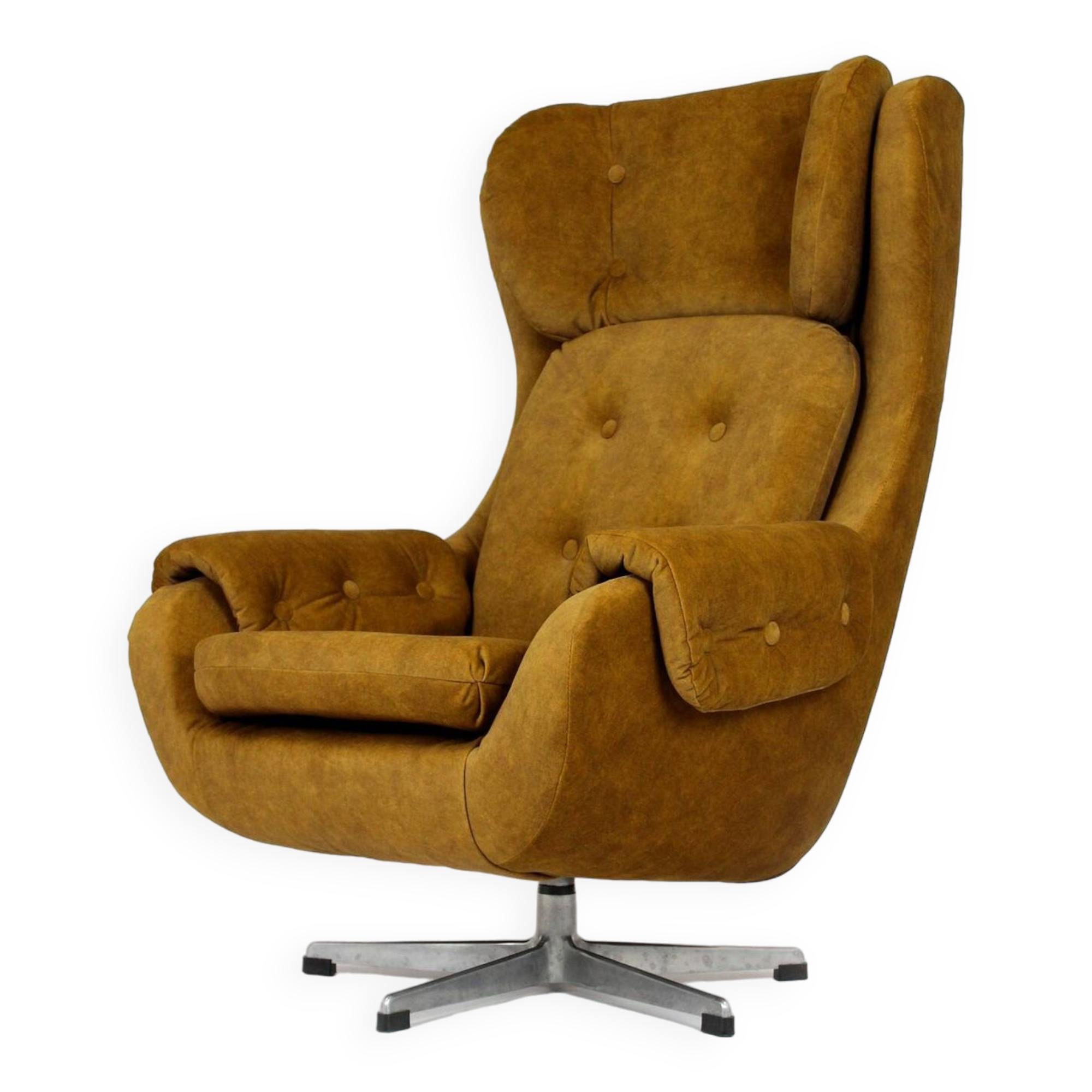 Restored Swivel Lounge Chair from Up Zavody, Czechia, 1970s