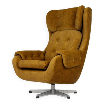 Fauteuil lounge pivotant restauré de Up Zavody, Tchéquie, 1970