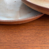 Natural stoneware plate 1970 vintage ceramic beige