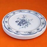 6 Assiettes plates / 1 Plat de service Décor floral