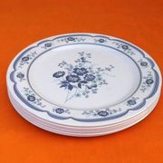 6 Assiettes plates / 1 Plat de service Décor floral