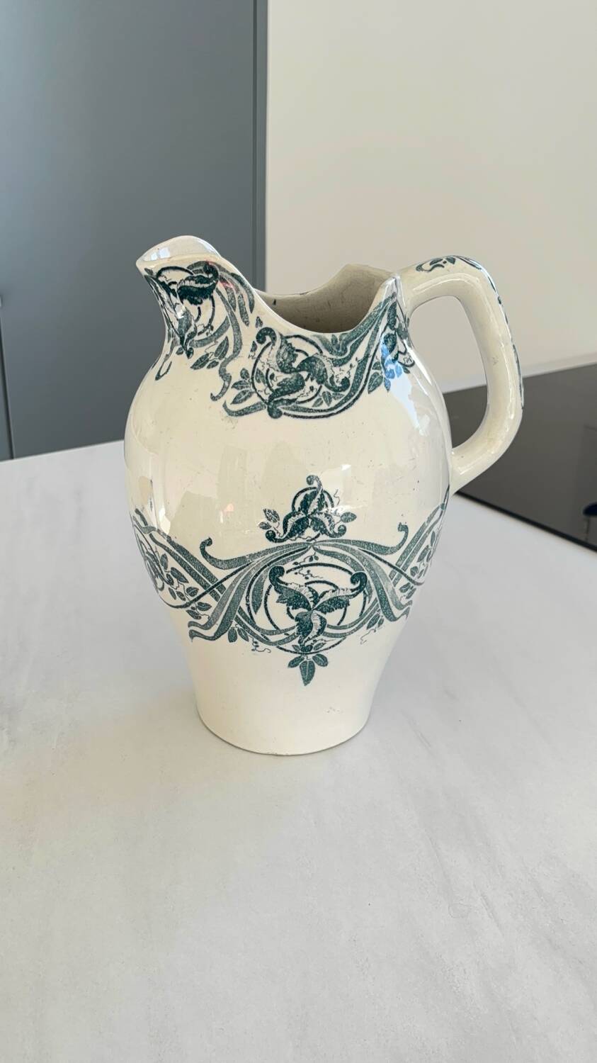 Antique toilet bowl Creil and Montereau Louise ironstone