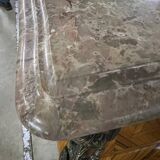 Louis XV style tomb chest of drawers in marquetry and marble