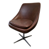 Swivel armchair with chrome metal legs from the 70s