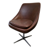 Swivel armchair with chrome metal legs from the 70s
