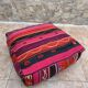 Vintage handmade Berber Kilim pouf, Moroccan floor cushion.