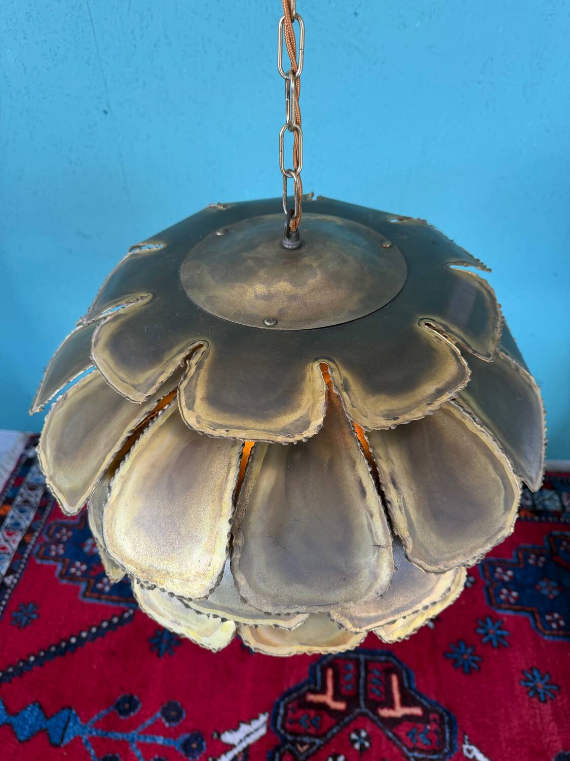 Mid Century Modern Brutalist Artichoke Pendent By Sven Åge Holm Sørens