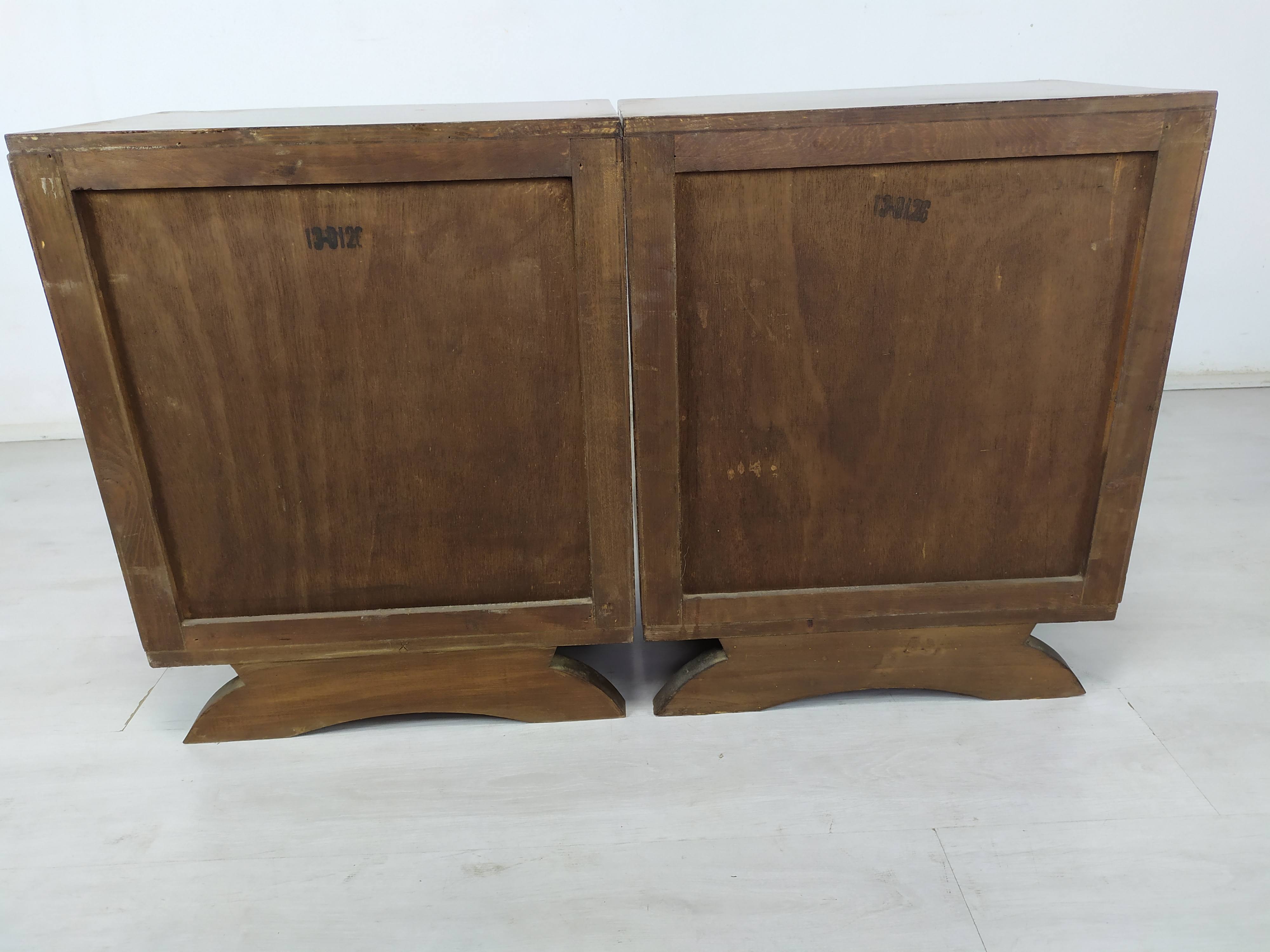 Pair of art deco bedside tables
