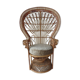 Fauteuil Emmanuelle en osier avec son coussin