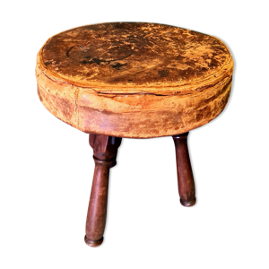 tabouret antique en bois