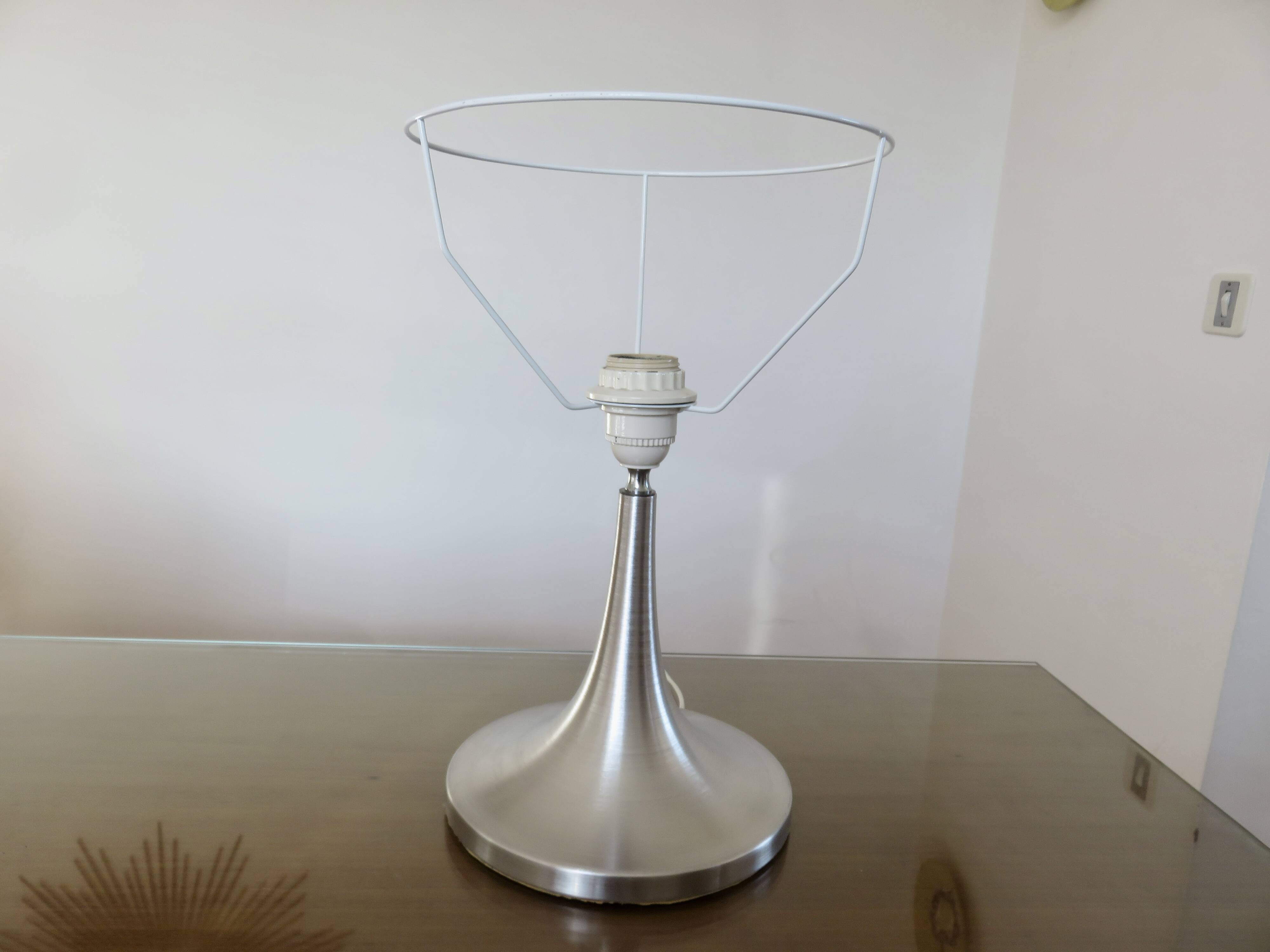 Brushed metal tulip floor lamp vintage 70s