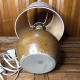 Old sandstone ball lamp + vintage white lampshade #a549