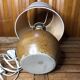 Ancienne lampe boule en grès + abat-jour blanc vintage #a549