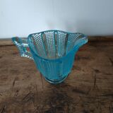 carafe - pot à crème en opaline bleue
