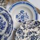 Vintage blue soup plates