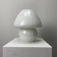 1970s white glass mushroom table lamp