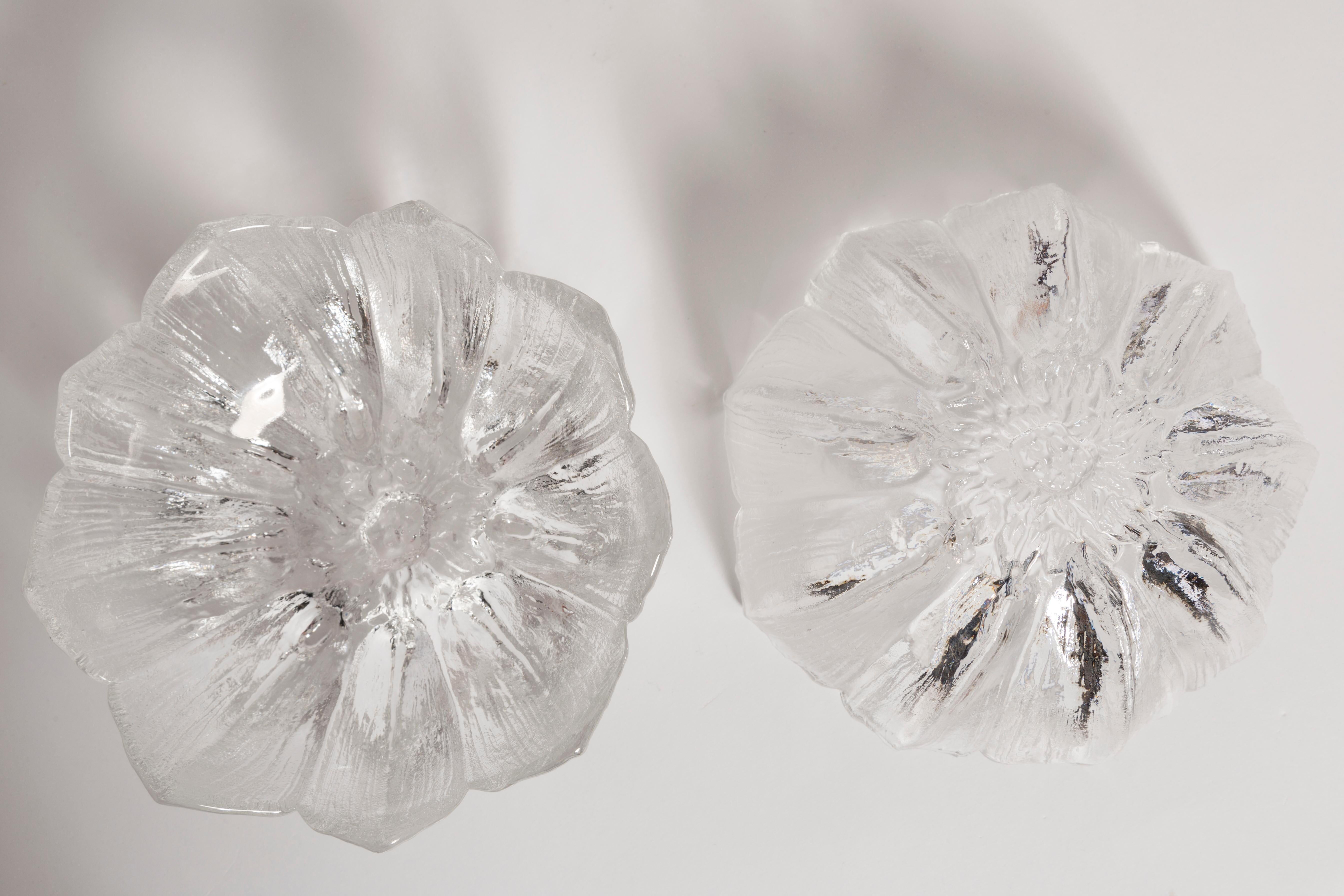Pair of decorative transparent glass bowls designed by Jan Sylwester Drost, Europe, 1960s.