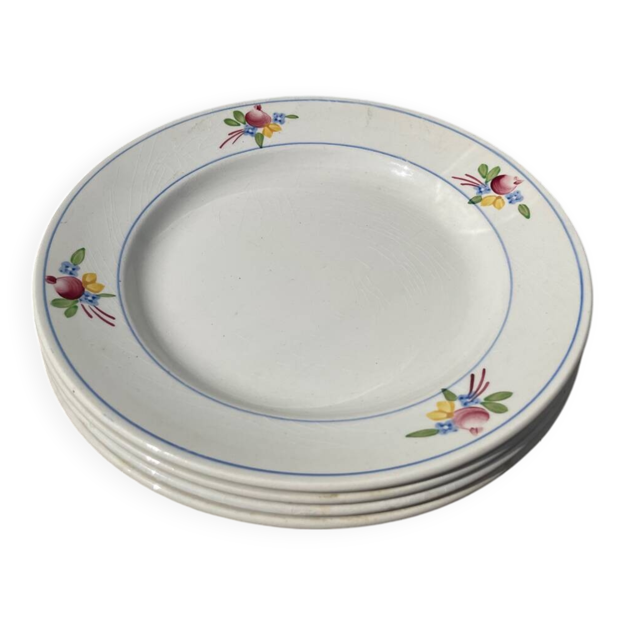 4 Gien floral flat plates