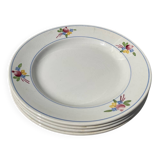 4 assiettes plates Gien floral
