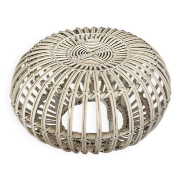 Mid Century Italian rattan bamboo Margherita Ottoman by Franco Albini